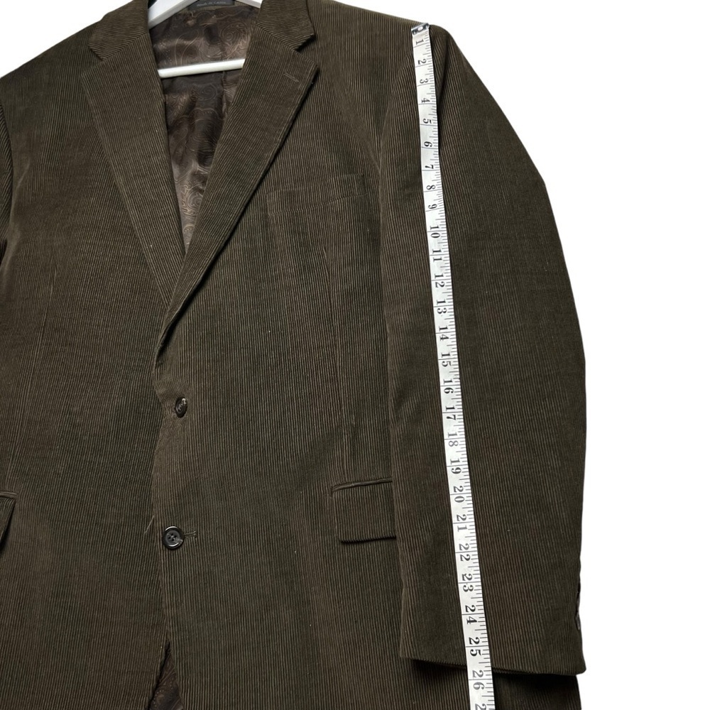 Chaps Corduroy Sport Coat Blazer Men's SZ 48 Long Brown Two Button Lined Fall - Picture 10 of 13